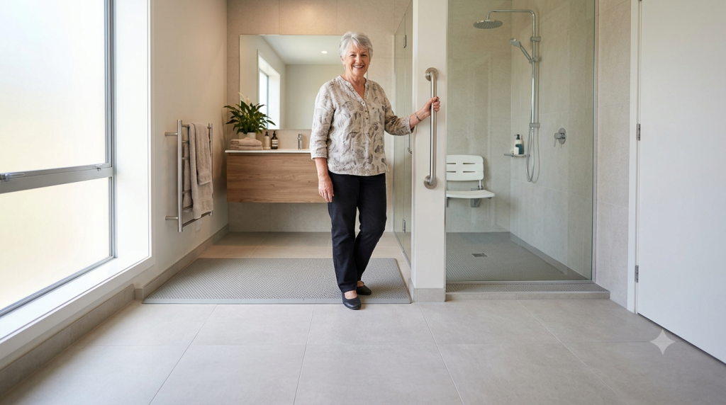Non-slip bathroom flooring for seniors in New Zealand