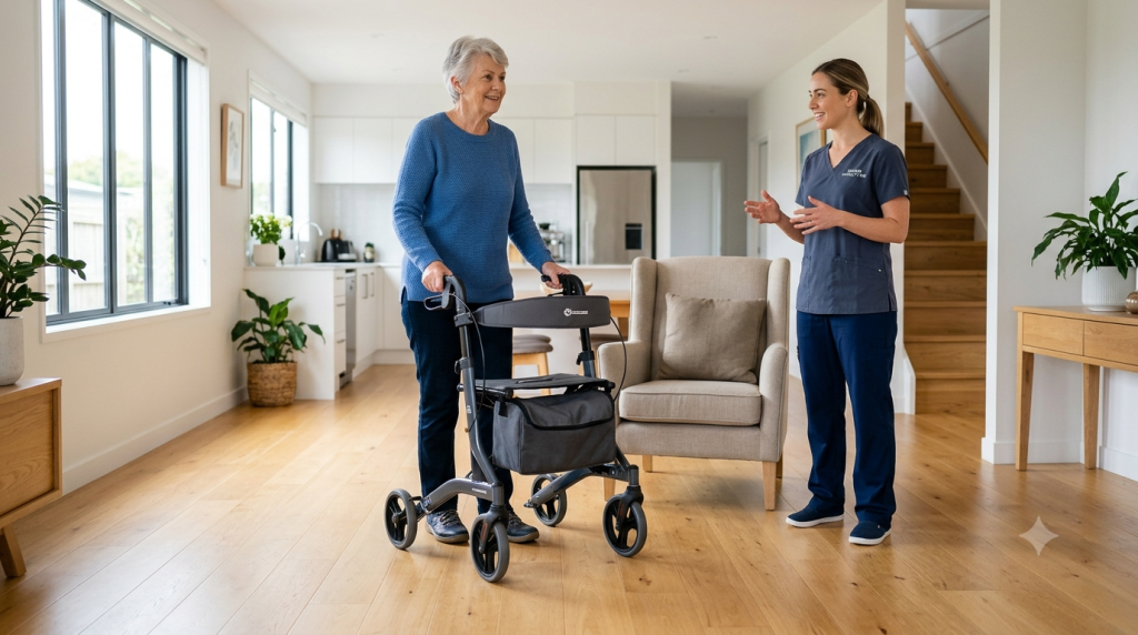 How to use a walking frame safely for seniors in New Zealand