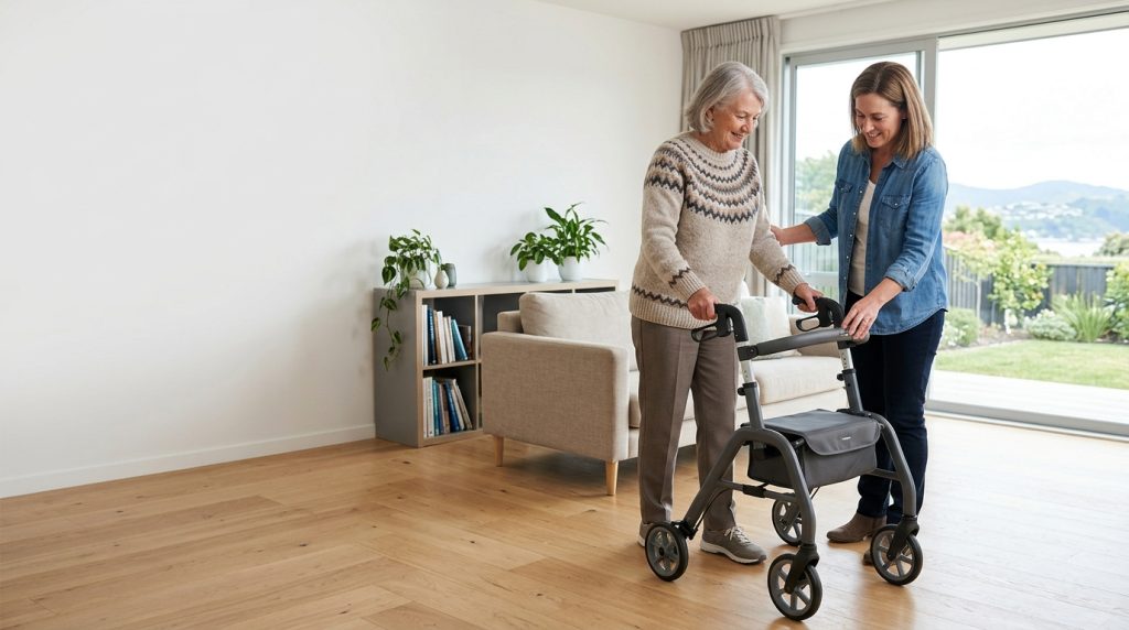 walking frame for elderly parent in New Zealand